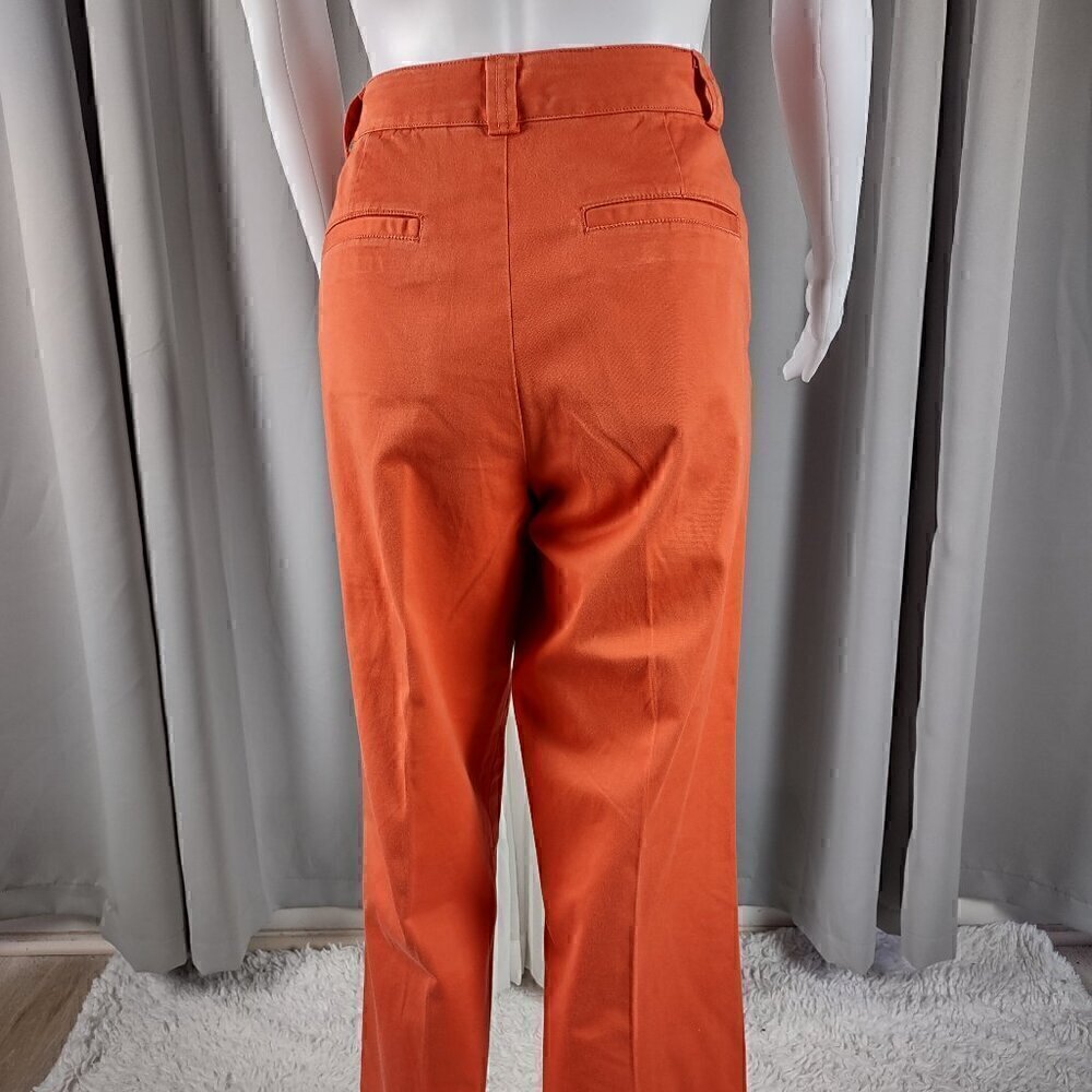 Coldwater Creek Women's Orange Cotton Capri Pants With Pockets Size 8 - Picture 4 of 11